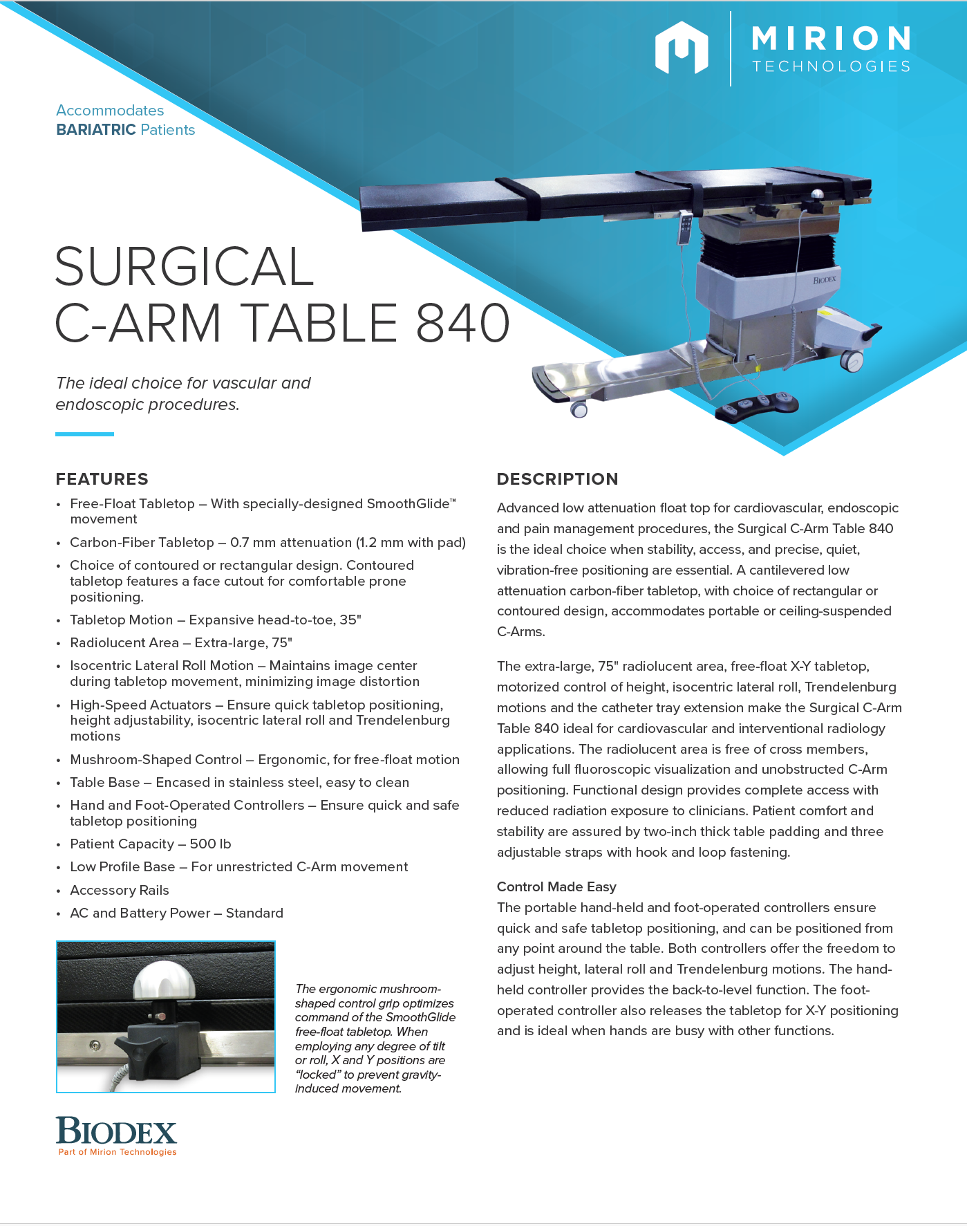 Biodex Surgical C-Arm Pain Management Table w/ Rectangular Top - 058-840-10