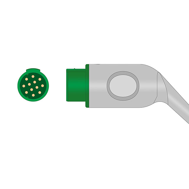 GE Corometrics ECG Direct-Connect Cable One-Piece 3-Lead Adult/Pediatric Snap