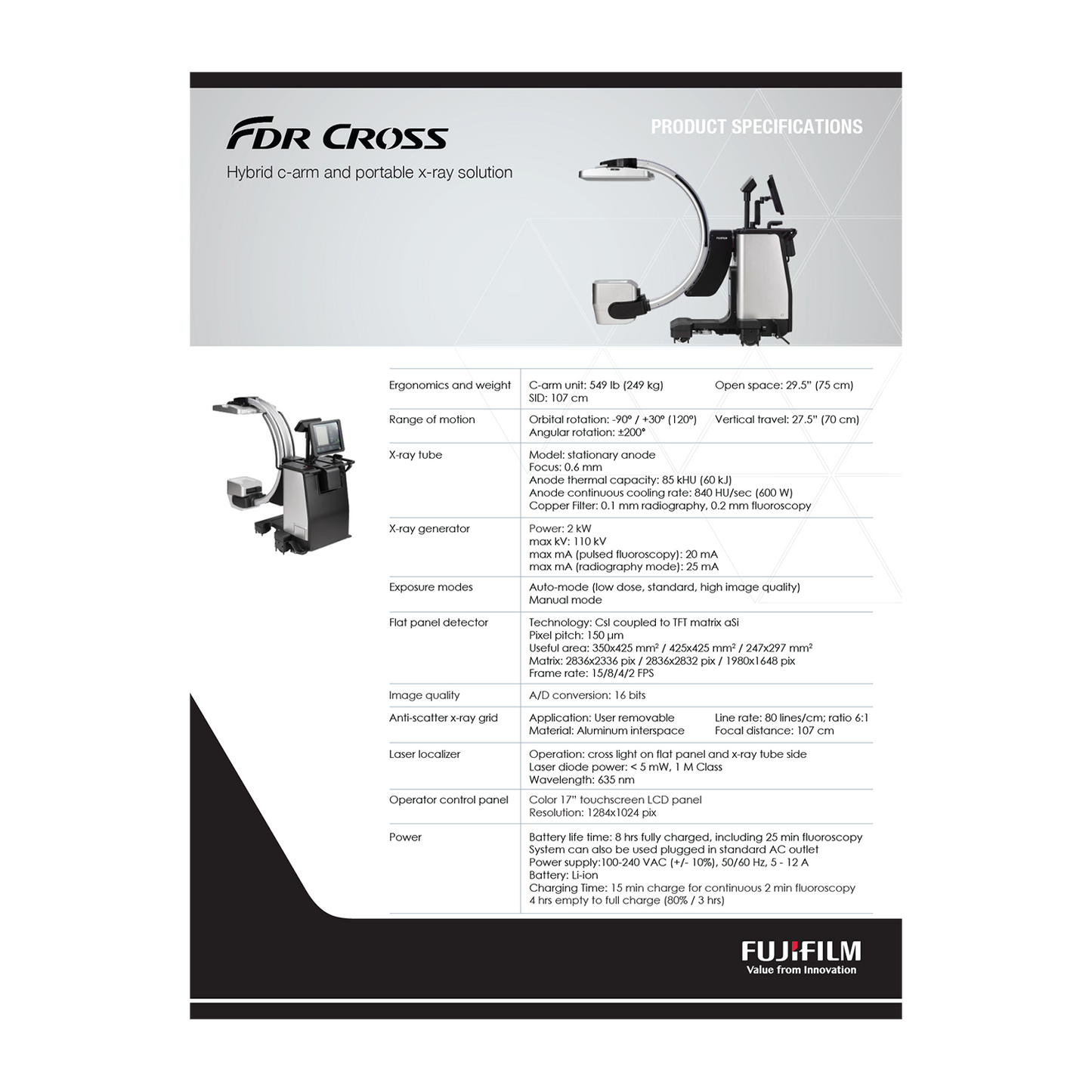 Fuji Cross Over C-Arm System (+) Portable X-Ray System