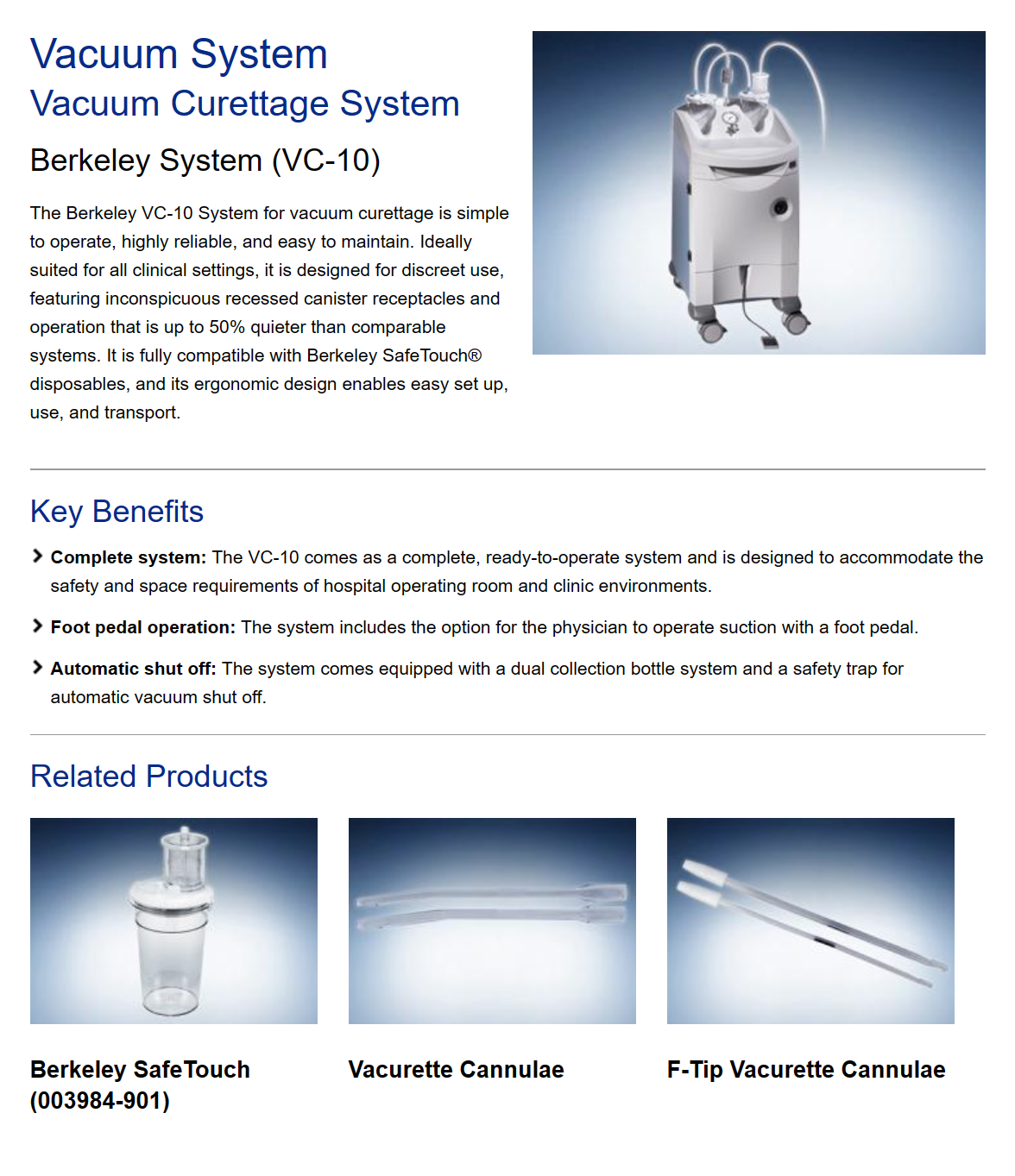 Olympus Berkeley VC-10 Vacuum Curettage Suction System