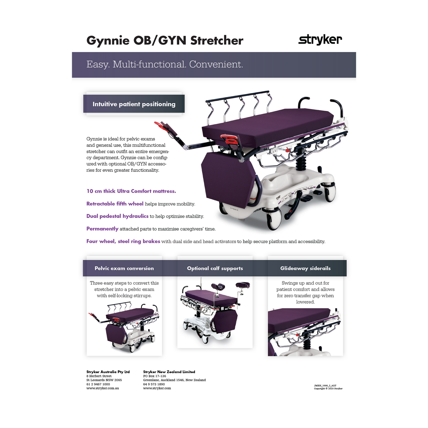 Stryker 1061 Gynnie OB/GYN Stretcher