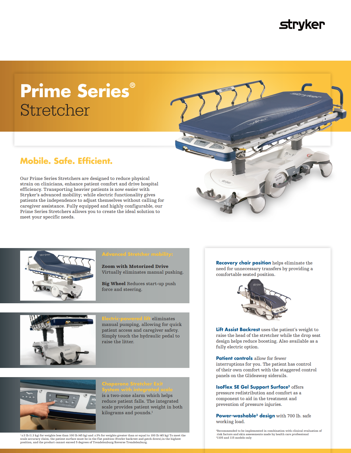 Stryker 1115 5th Wheel Advanced Mobility Prime Series Stretcher