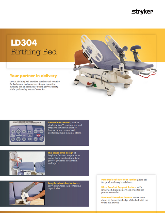 Stryker 4701 (LD304) Birthing Bed