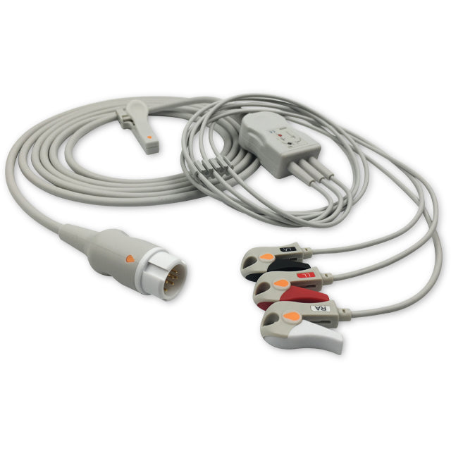 Philips ECG Direct-Connect Cable One-Piece 3-Lead Adult/Pediatric Pinch/Grabber - 989803143181