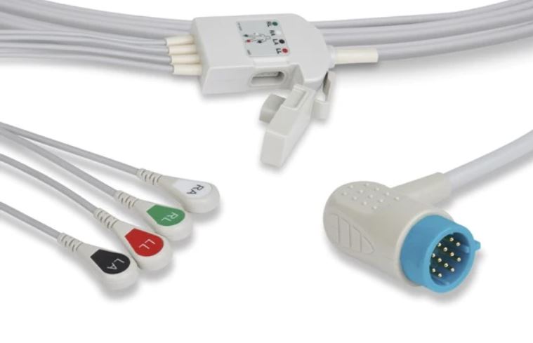 Stryker / Physio-Control ECG Direct-Connect Cable One-Piece 4-Lead Adult/Pediatric Snap - 11111-000020