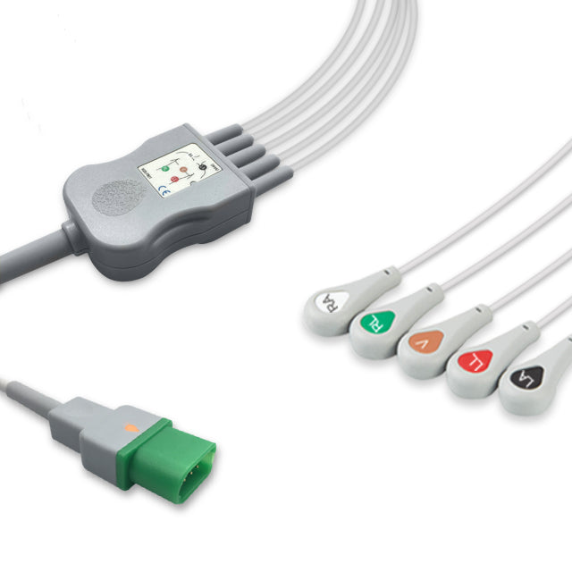 Mindray/Datascope ECG Direct-Connect Cable 5-Lead Adult/Pediatric Snap - 0012-00-1156-01