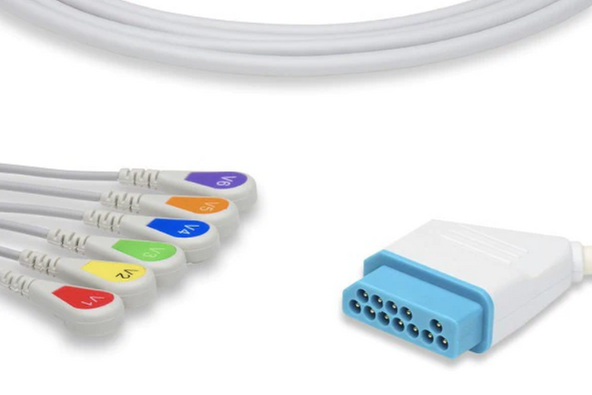 Nihon Kohden ECG Direct-Connect Cable 6-Lead Adult/Pediatric Snap