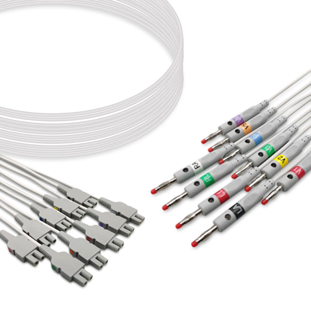 GE Marquette EKG Leadwires Cable10-Lead Adult/Pediatric Banana - 2016032-001