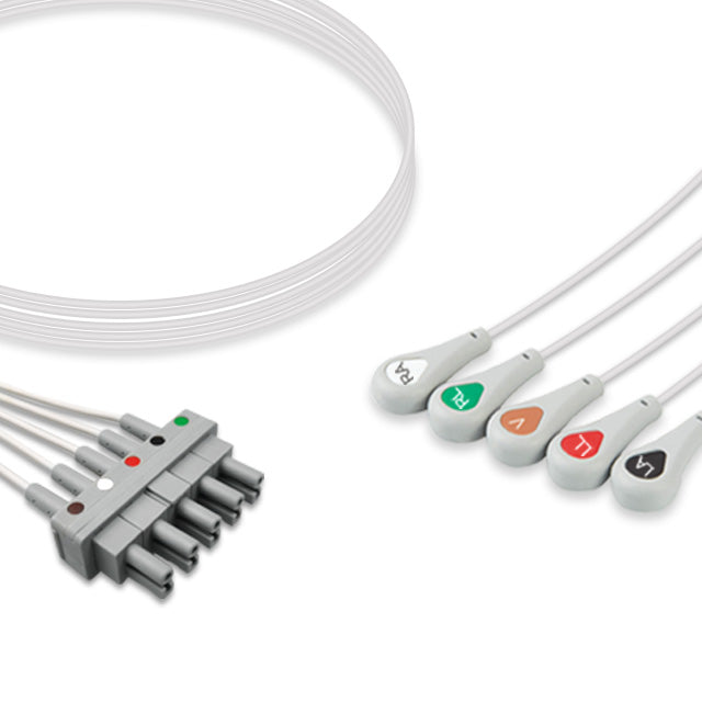 Philips ECG Leadwire Cable 5-Lead - Adult/Pediatric Snap - M1625A