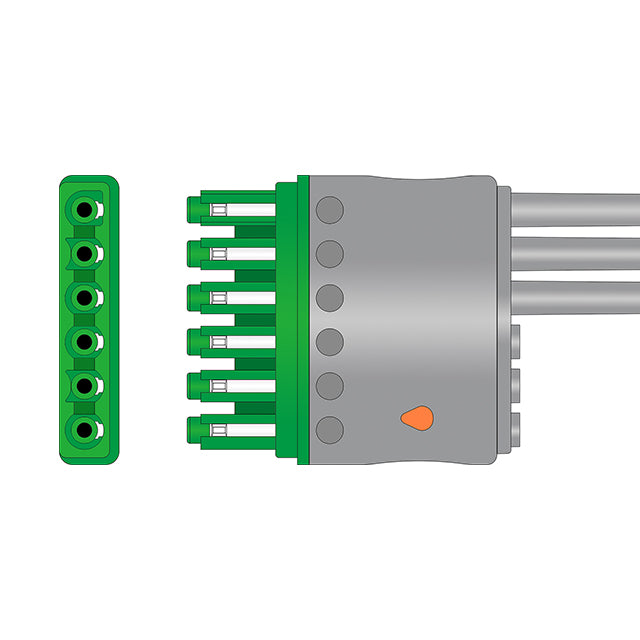 Draeger/Siemens ECG Leadwire Cable 3-Lead Adult/Pediatric Pinch/Grabber (Molded) - MP03402