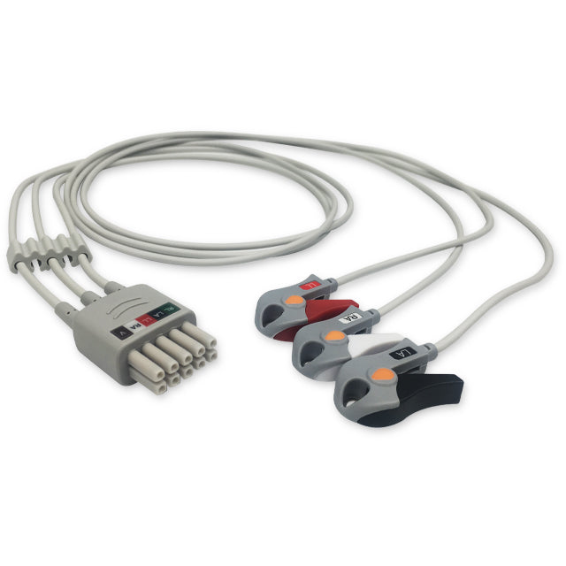 Mindray / Datascope ECG Leadwire Cable 3-Lead Adult/Pediatric Pinch/Grabber - 0012-00-1514-06