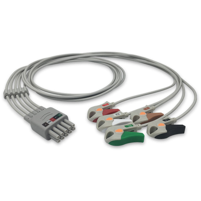 Mindray / Datascope ECG Leadwire Cable 5-Lead Adult/Pediatric Pinch/Grabber - 0012-00-1514-03