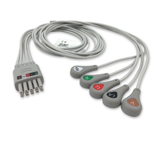 Mindray / Datascope ECG Leadwire Cable 5-Lead Adult/Pediatric Snap - 0012-00-1503-03