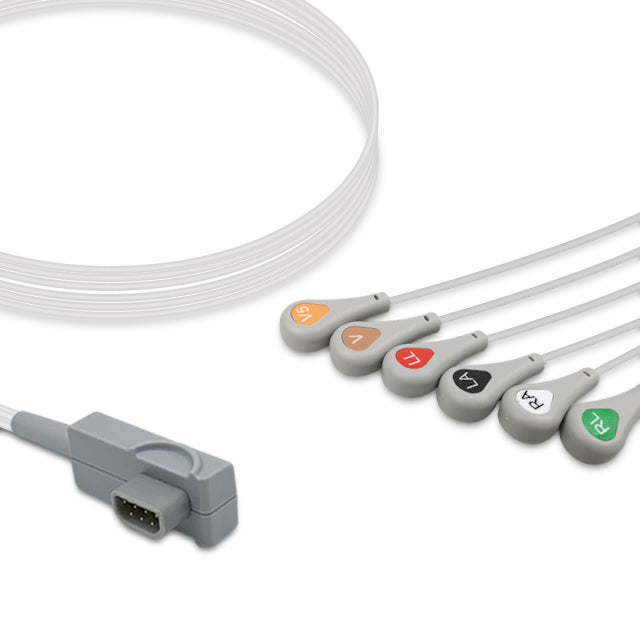 Stryker / Physio-Control ECG Leadwire Cable 6-Lead Adult/Pediatric Snap (New Style) - 11111-000022