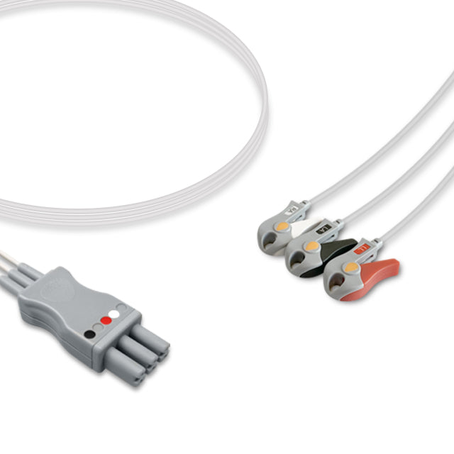 Mindray/Datascope ECG Leadwire Cable 3-Lead Adult/Pediatric Pinch/Grabber (Grouped) - 0010-30-42898