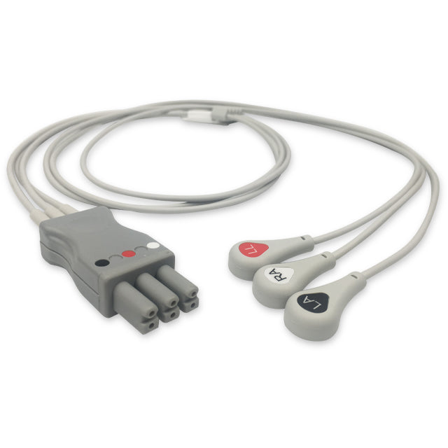 Mindray / Datascope ECG Leadwire Cable 3-Lead Adult/Pediatric Snap - 0010-30-42900