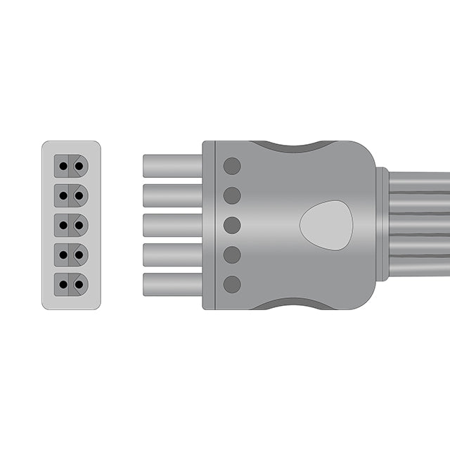 Mindray/Datascope ECG Leadwire Cable 3/5-Lead Adult/Pediatric Snap (Grouped) - 0012-00-1261-02