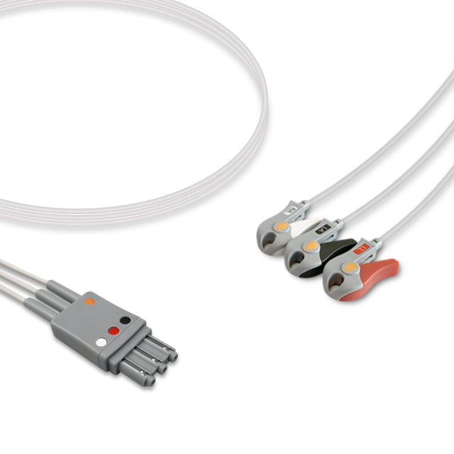 Philips ECG Leadwire Cable 3-Lead Adult/Pediatric Pinch/Grabber - M1671A