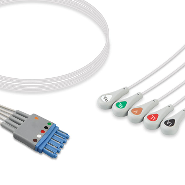 Philips ECG Leadwire Cable 5-Lead Adult/Pediatric Snap - M1644A