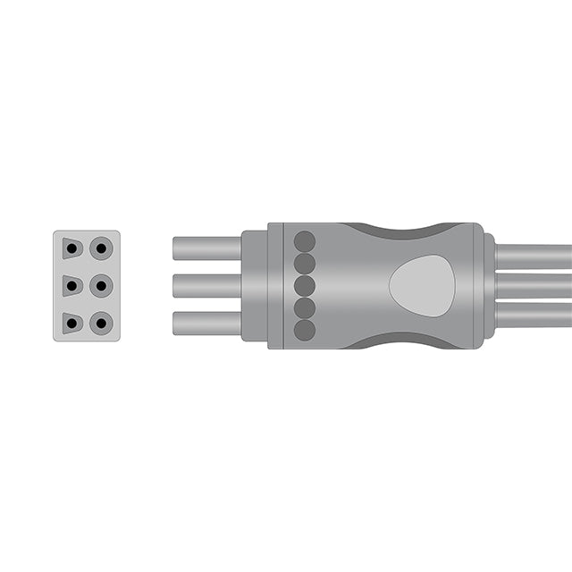 Spacelabs ECG Leadwire Cable 3-Lead TruLink Adult/Pediatric Pinch/Grabber - 700-0006-00