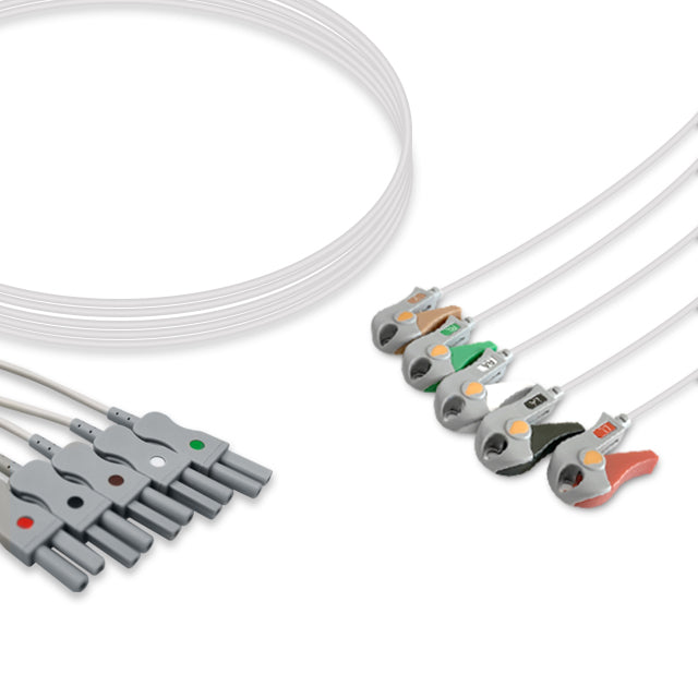 Spacelabs ECG Leadwire Cable 5-Lead Adult/Pediatric Pinch/Grabber - 700-0006-10