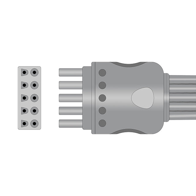 Spacelabs ECG Leadwire Cable 5-Lead Adult/Pediatric Snap - 700-0007-08