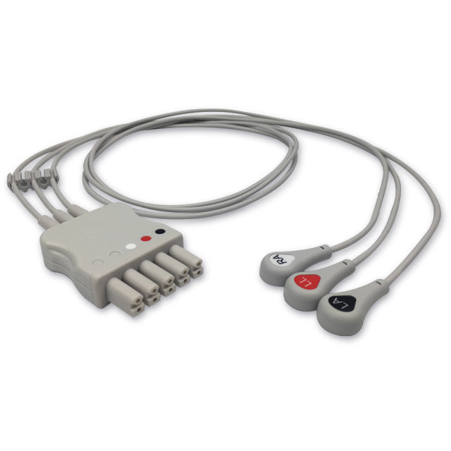 Draeger / Siemens ECG Leadwire Cable 3-Lead Adult/Pediatric Snap - 5956441