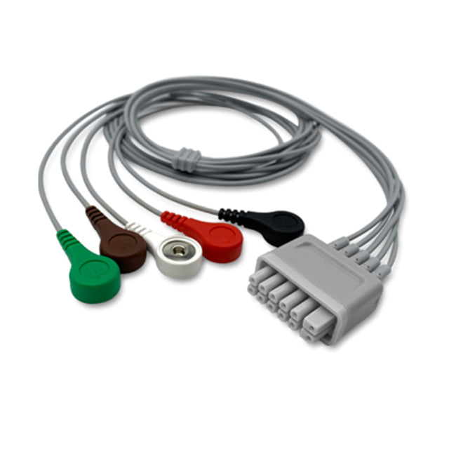 Mindray/Datascope ECG Telemetry Leadwire Cable 5-Lead Adult/Pediatric Snap - 009-004782-00