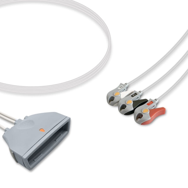 Philips ECG Telemetry Leadwire Cable 3-Lead Adult/Pediatric Pinch/Grabber - 989803171801