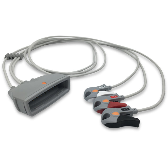 Philips ECG Telemetry Leadwire Cable 3-Lead Adult/Pediatric Pinch/Grabber - 989803171801