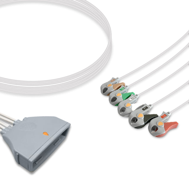 Philips ECG Telemetry Leadwire Cable 5-Lead Adult/Pediatric Pinch/Grabber - 989803172031