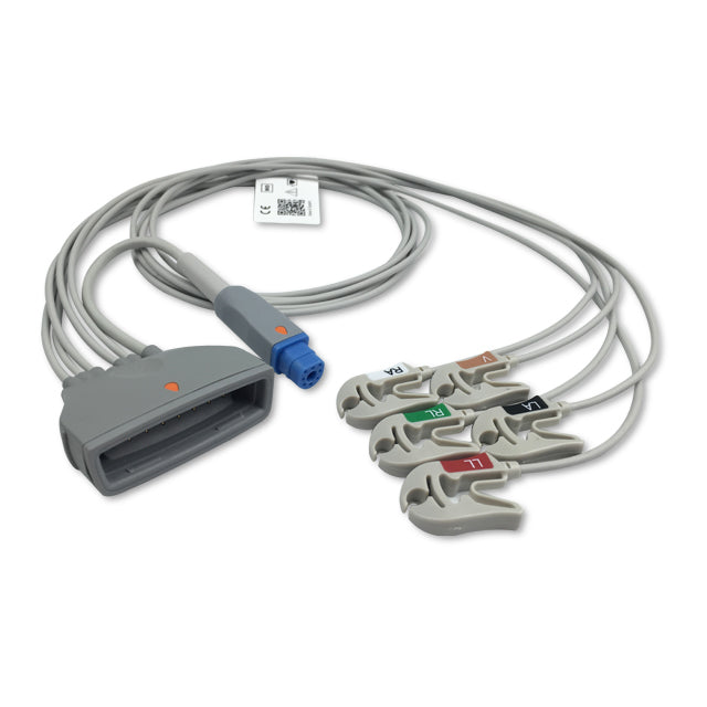 Philips ECG Telemetry Leadwire Cable 5-Lead Adult/Pediatric Pinch/Grabber w/ SpO2 - 989803171851