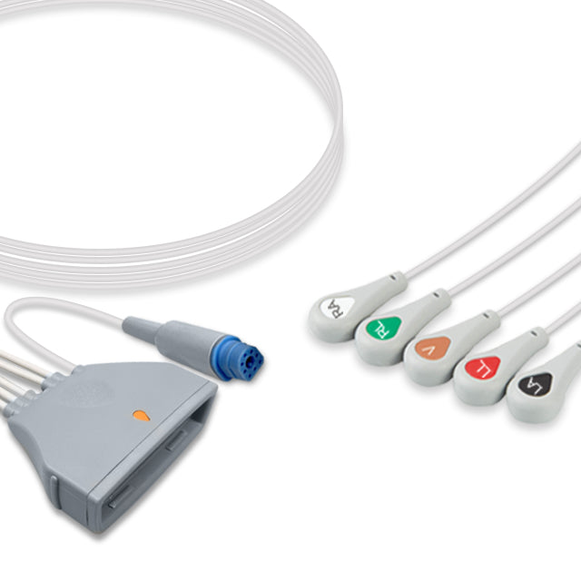 Philips ECG Telemetry Leadwire Cable 5-Lead Adult/Pediatric Snap w/ SpO2 - 989803171841