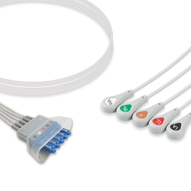 Philips ECG Telemetry Leadwire Cable 5-Lead Adult/Pediatric Snap - 989803152071