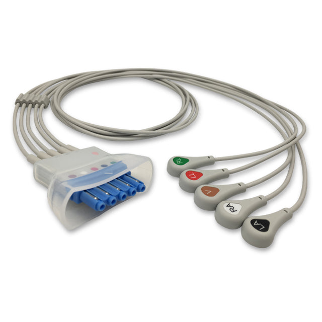 Philips ECG Telemetry Leadwire Cable 5-Lead Adult/Pediatric Snap - 989803152071