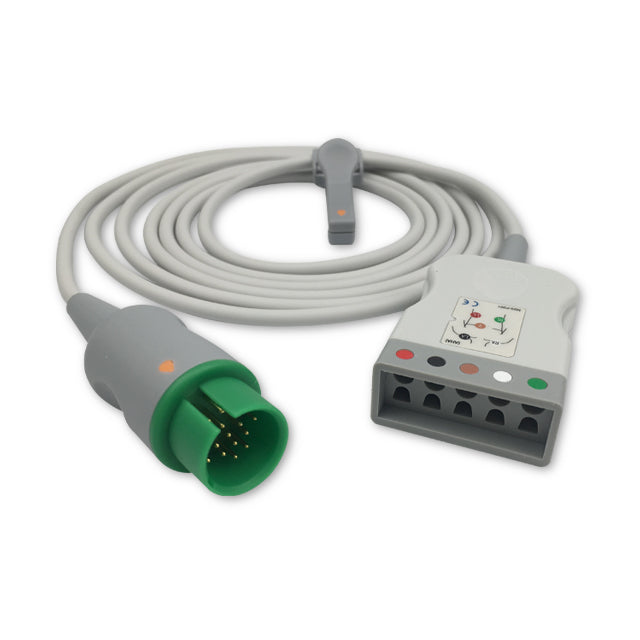 Spacelabs ECG Trunk Cable 5-Lead Twin Pin Connector Adult/Pediatric - 700-0008-06